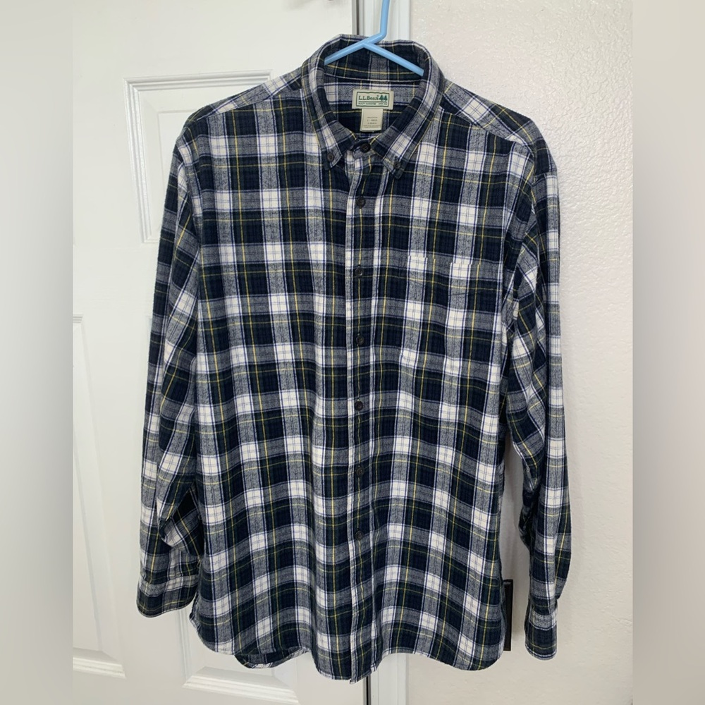 L.L. Bean Plaid Flannel long Sleeve Button Up Shirt